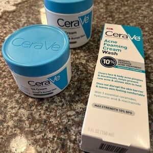 Cerave Acne Treatment Set with Blue and White Packaging